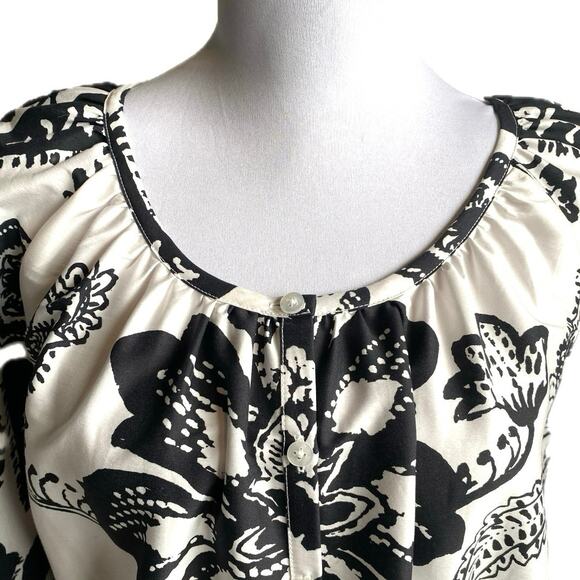 NEW CHICO’S Puff Sleeve Tiered Maxi Dress SZ 16 Pockets Poplin Floral Boho Beach - Picture 2 of 11